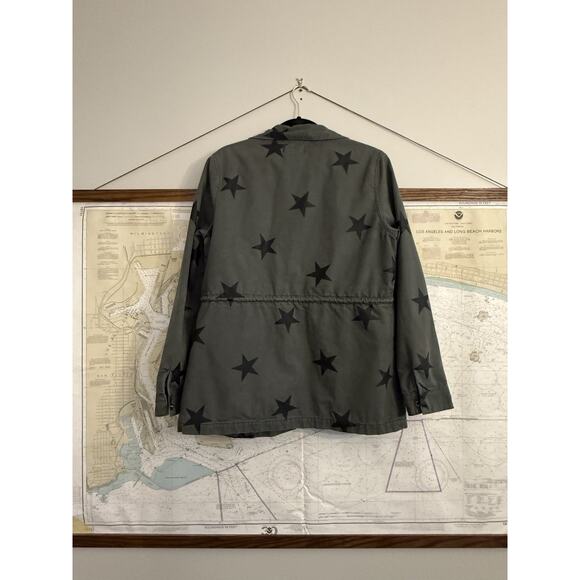 Driftwood Military Jacket Womens Medium Green Stars Utility Pockets Sundance L - Picture 3 of 10